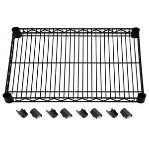 21"d Black Wire Shelves with Shelf Clips