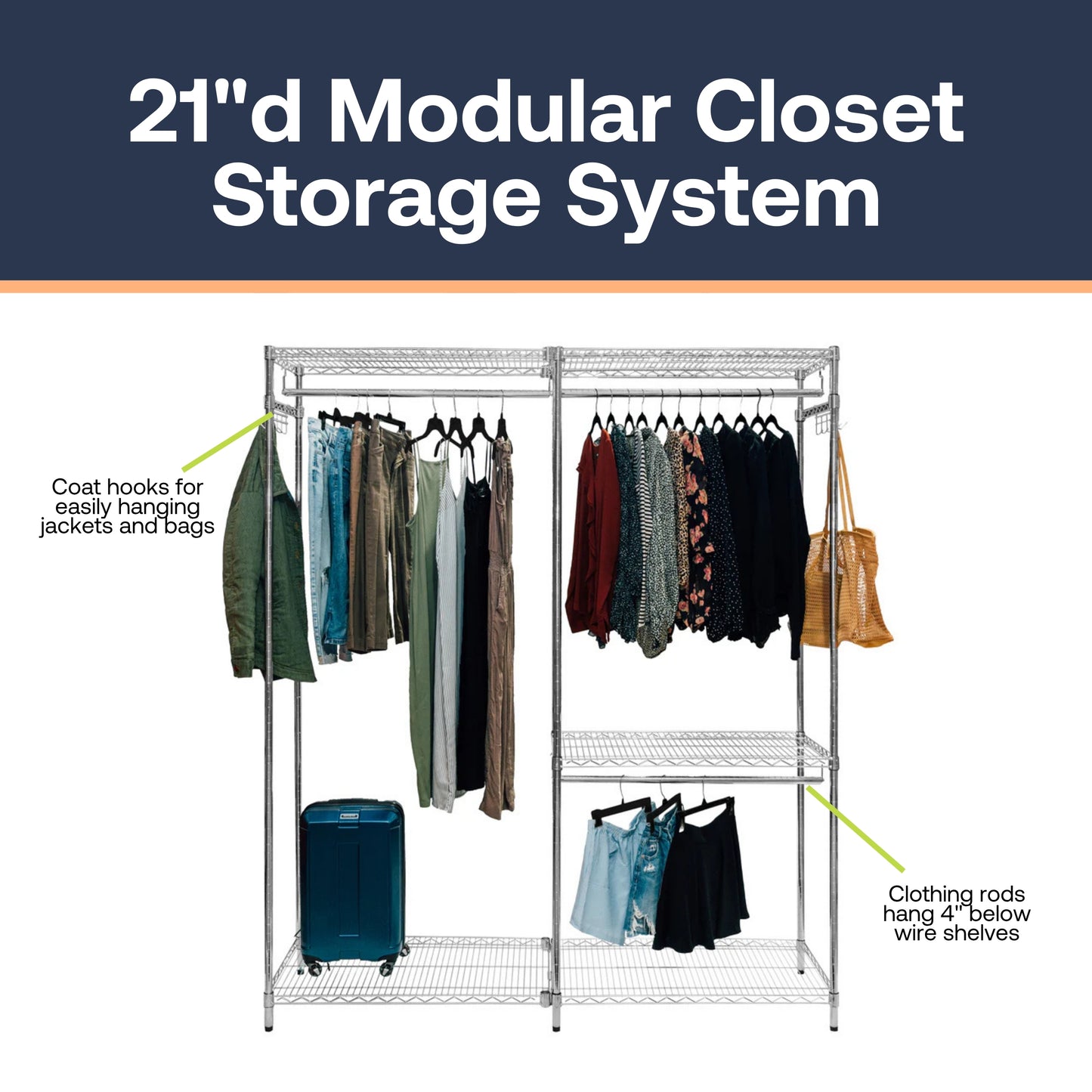 21"d Modular Closet Storage System