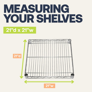 21"d x 21"w Chrome Wire Shelving w/ 4 Shelves