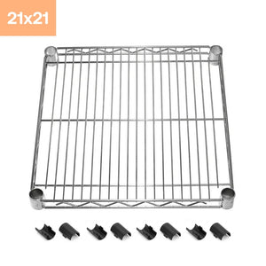 21"d Chrome Wire Shelves with Shelf Clips