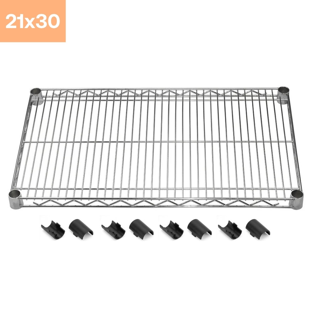 21"d Chrome Wire Shelves with Shelf Clips
