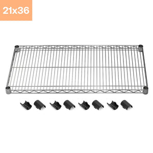 21"d x 36"w Chrome Wire Shelving w/ 4 Shelves