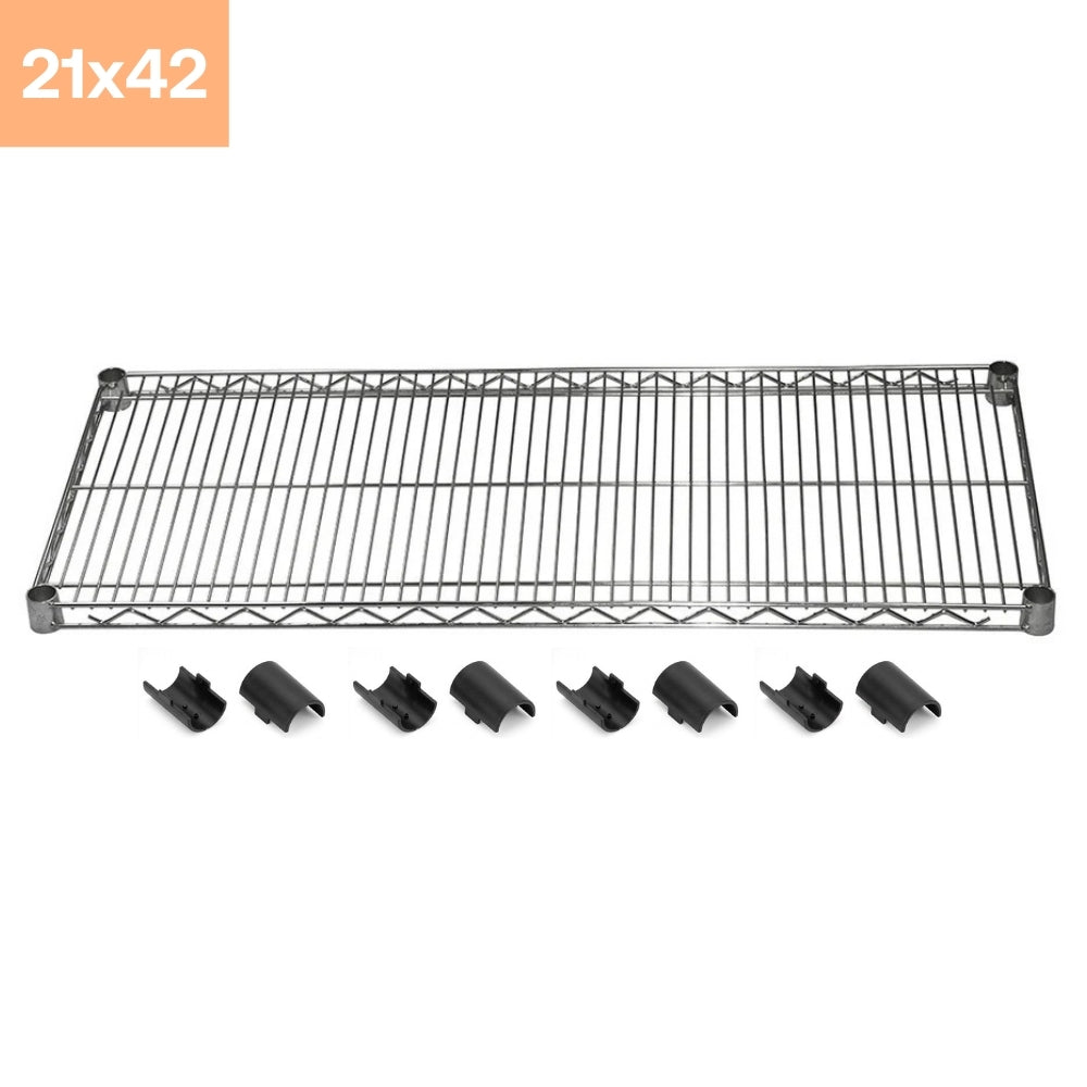 21"d x 42"w Chrome Wire Shelving w/ 4 Shelves