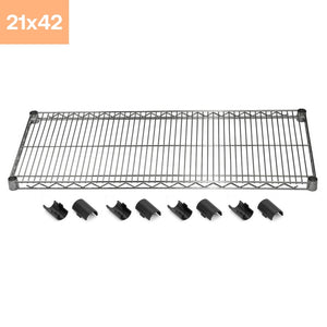 21"d x 42"w Chrome Wire Shelving w/ 4 Shelves