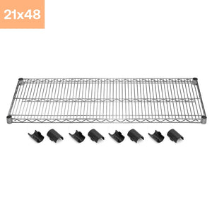 21"d x 48"w Chrome Wire Shelving w/ 4 Shelves