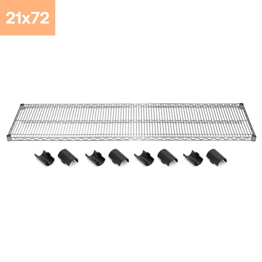 21"d x 72"w Chrome Wire Shelving w/ 4 Shelves