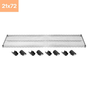 21"d x 72"w Chrome Wire Shelving w/ 4 Shelves