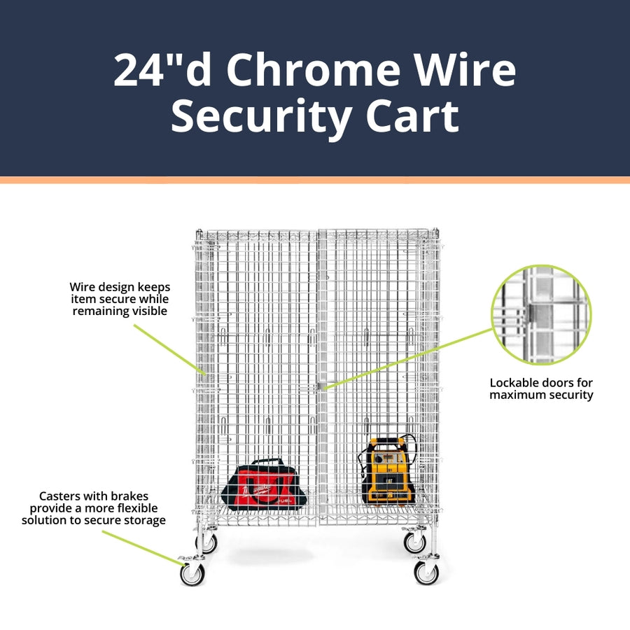 24"d Chrome Wire Security Carts