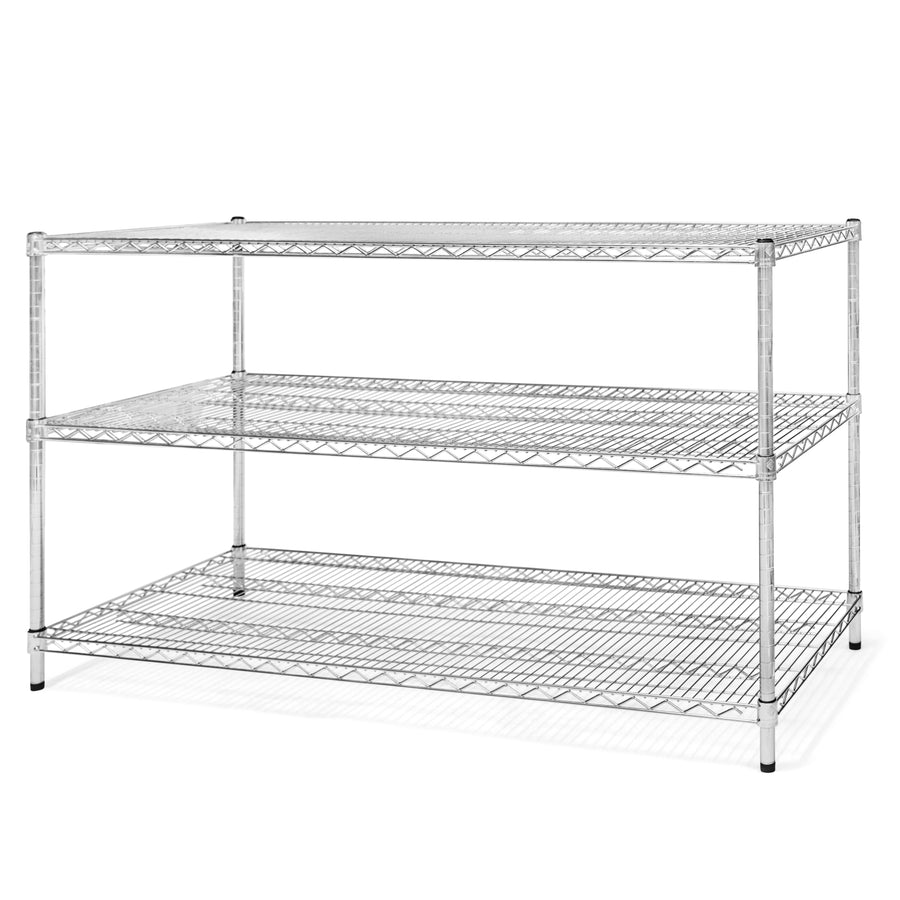 24"d x 34"h Chrome Wire Shelving w/ 3 Shelves