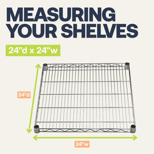 24"d x 24"w Chrome Wire Shelving w/ 5 Shelves