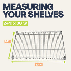24"d x 30"w Chrome Wire Shelving w/ 4 Shelves