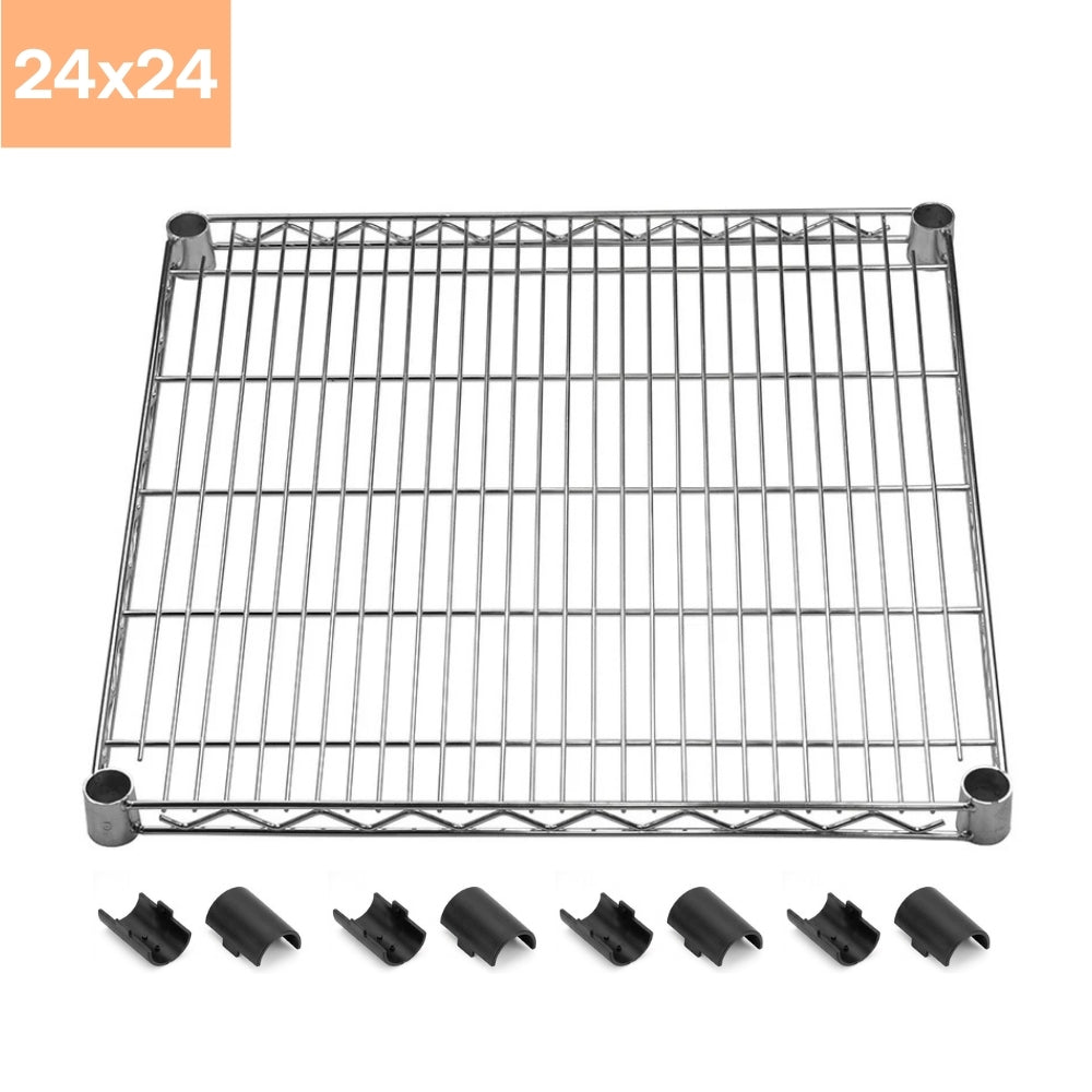 24"d Chrome Wire Shelves with Shelf Clips