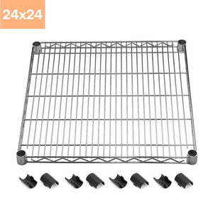 24"d Chrome Wire Shelves with Shelf Clips