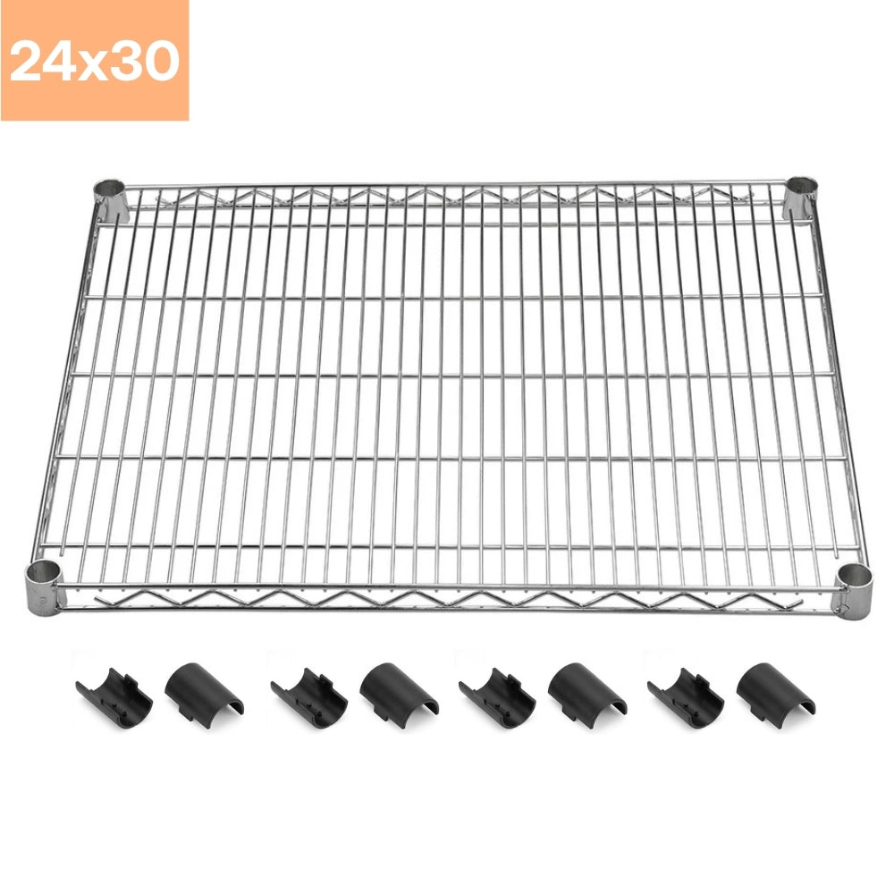 24"d Chrome Wire Shelves with Shelf Clips