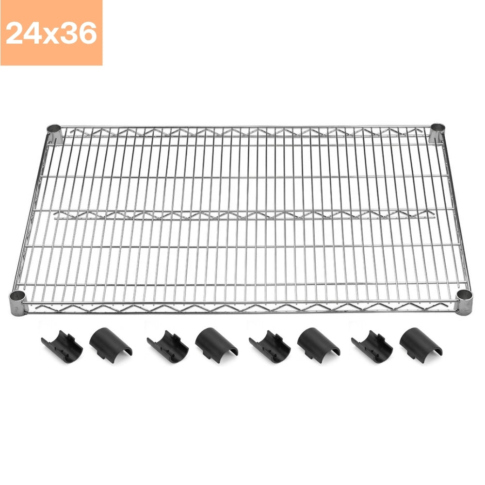 24"d Chrome Wire Shelves with Shelf Clips