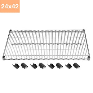 24"d Chrome Wire Shelves with Shelf Clips