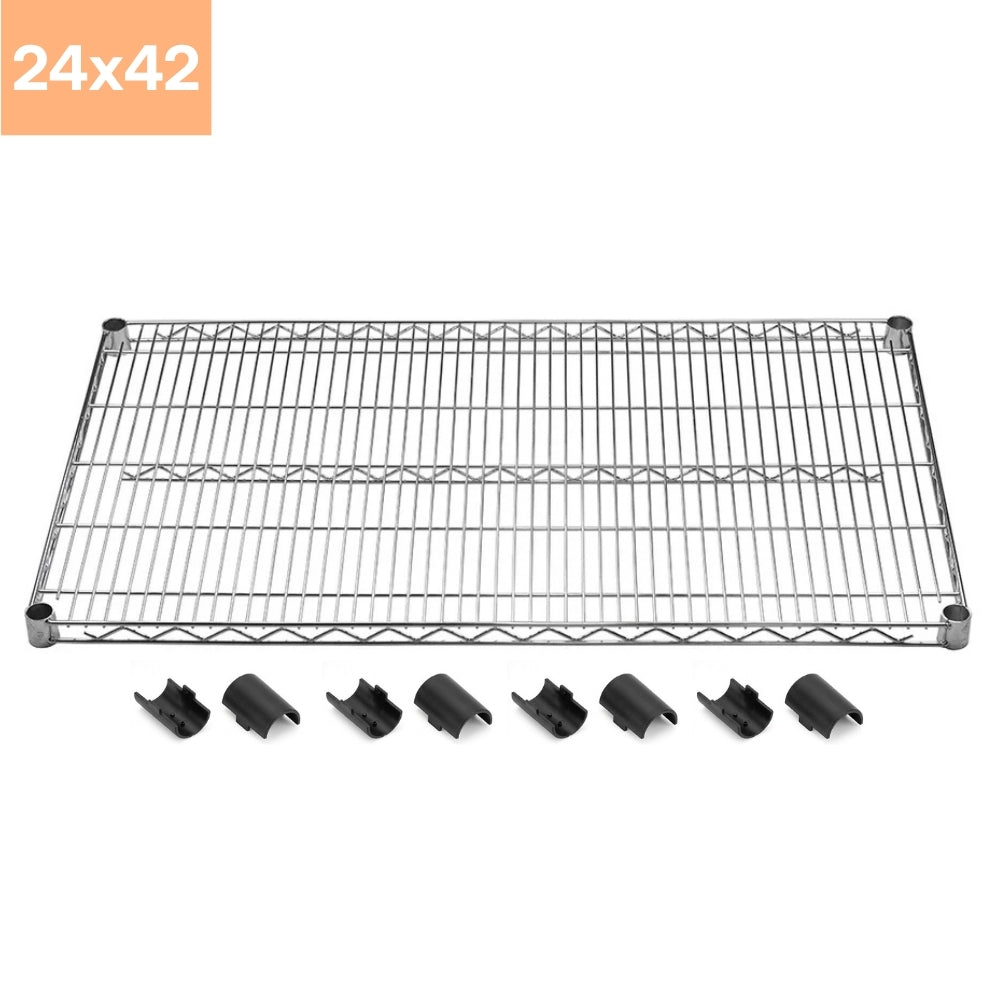 24"d Chrome Wire Shelves with Shelf Clips
