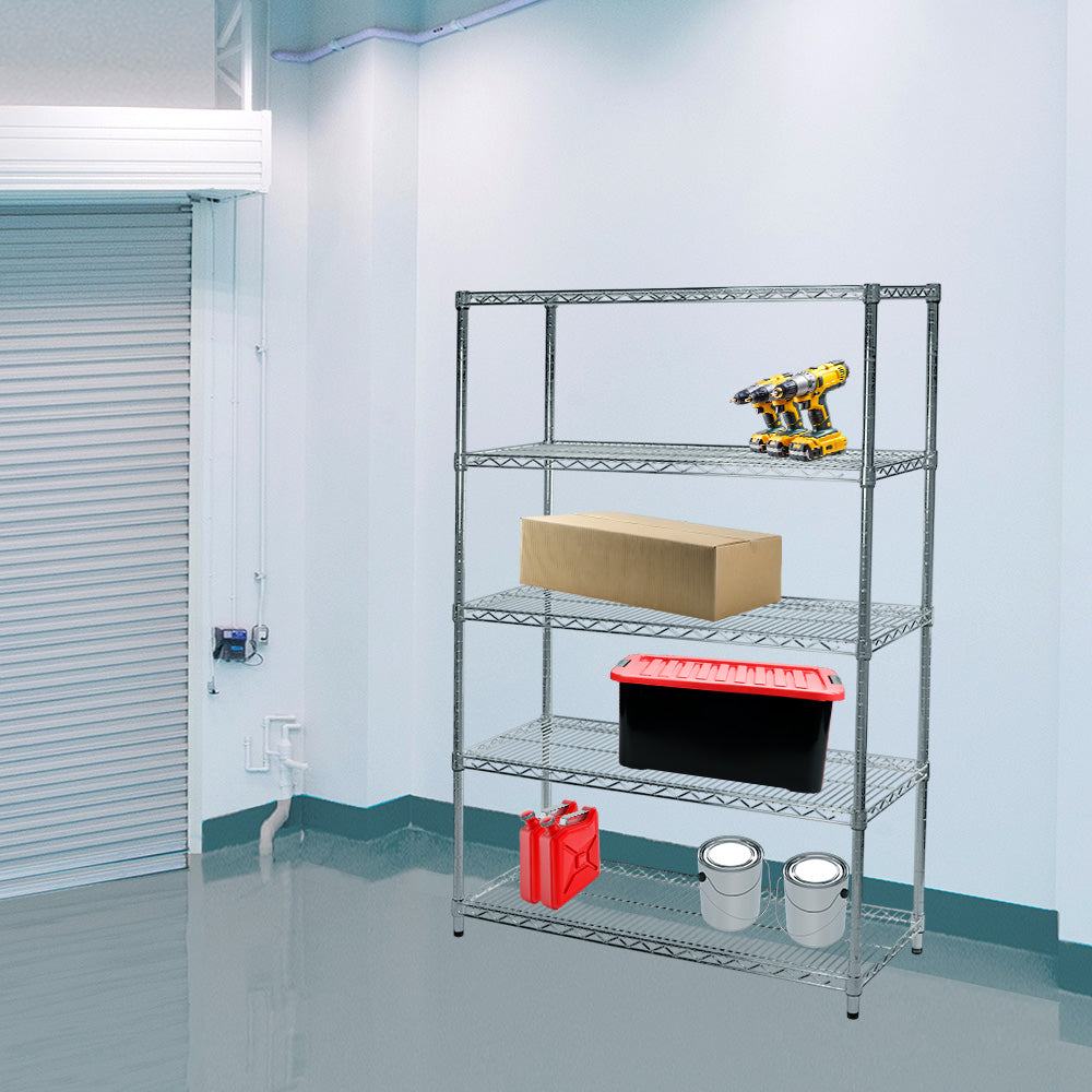 24"d x 42"w Chrome Wire Shelving w/ 5 Shelves