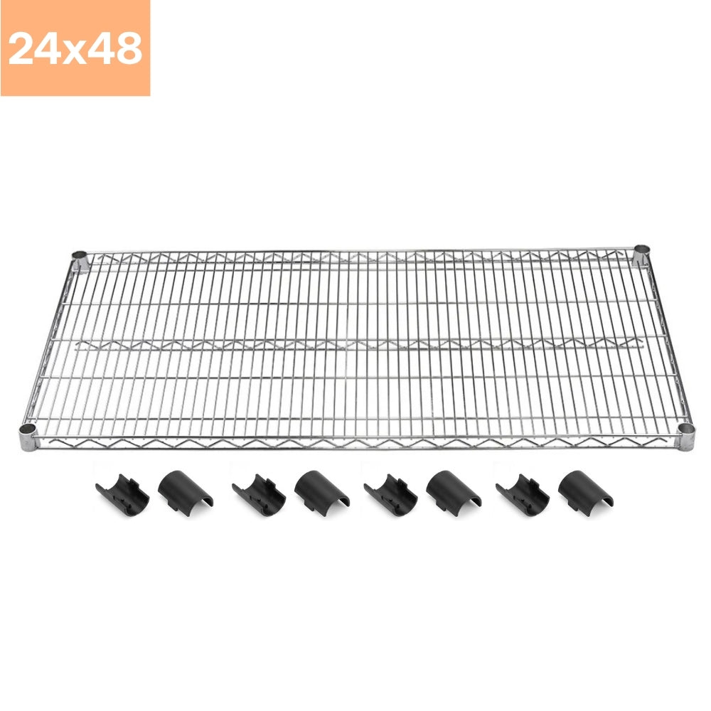 24"d Chrome Wire Shelves with Shelf Clips