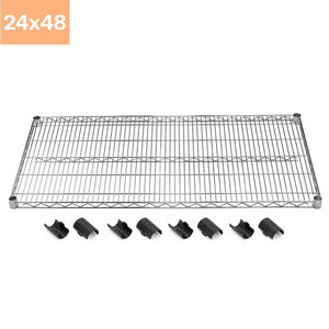 24"d Chrome Wire Shelves with Shelf Clips