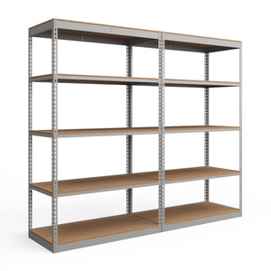 Lyon 24"d 5-Shelf Light-Duty Boltless Shelving Add-On Units - Gray