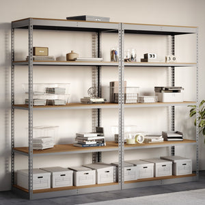 Lyon 24"d 5-Shelf Light-Duty Boltless Shelving Add-On Units - Gray