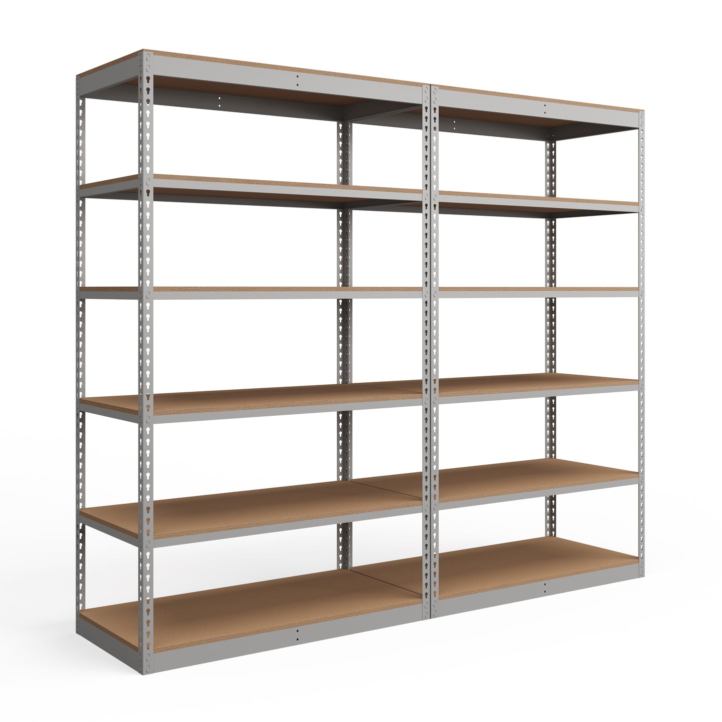 Lyon 24"d 6-Shelf Light-Duty Boltless Shelving Add-On Units - Gray