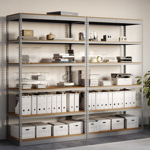 Lyon 24"d 6-Shelf Light-Duty Boltless Shelving Add-On Units - Gray