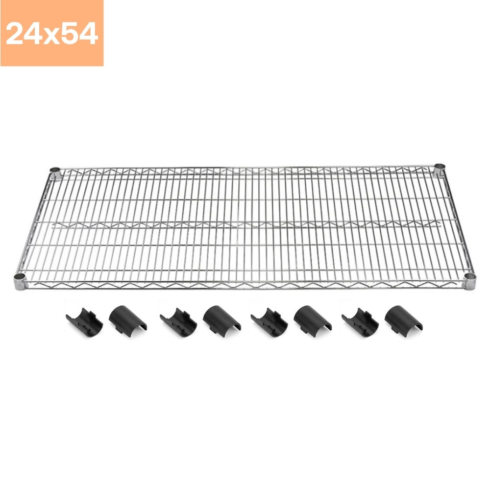 24"d Chrome Wire Shelves with Shelf Clips