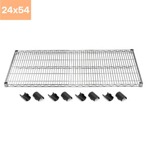 24"d Chrome Wire Shelves with Shelf Clips