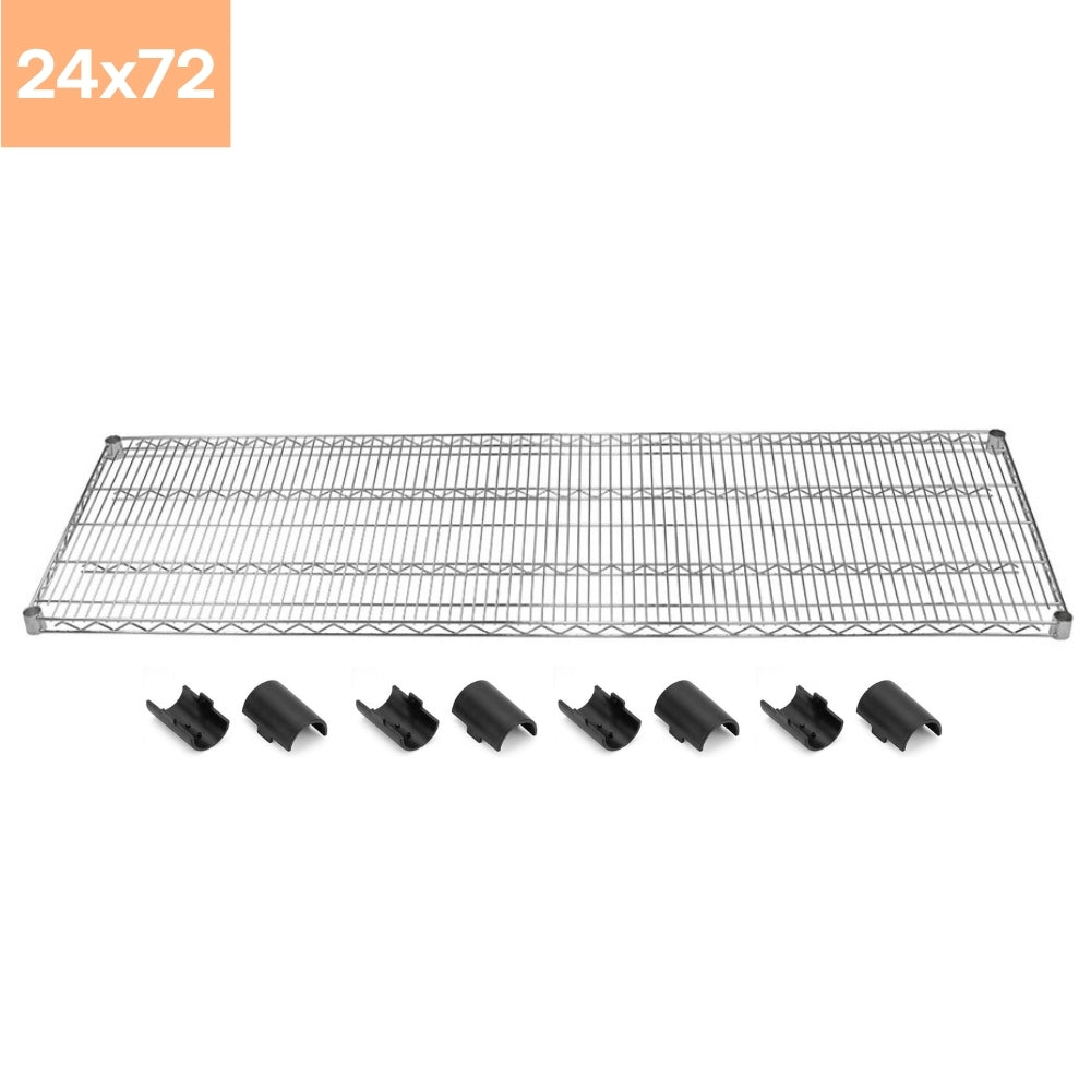 24"d Chrome Wire Shelves with Shelf Clips