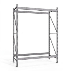 2-Tier Galvanized Teardrop Pallet Rack Starter Units - 42"d x 144"h