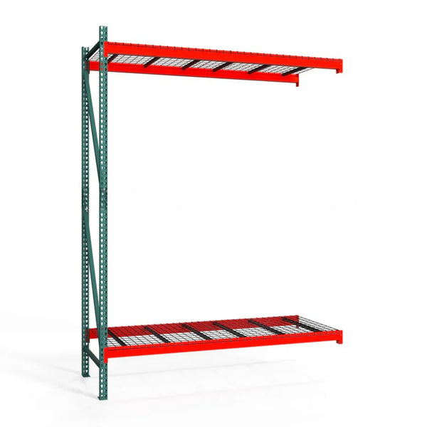 2-Tier Teardrop Pallet Rack Add-On Units w/ Wire Decking - Heavy Duty - 48
