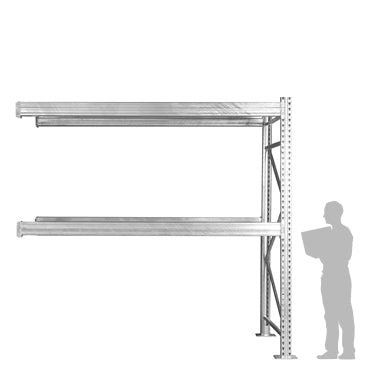 2-Tier Galvanized Teardrop Pallet Rack Add-On Units - 48