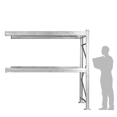 2-Tier Galvanized Teardrop Pallet Rack Add-On Units - 48