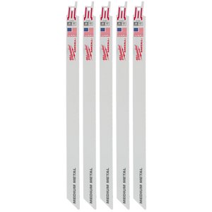 Milwaukee 12" 18 TPI SAWZALL Blade for Medium Metal (5 PK) (48-00-5189)