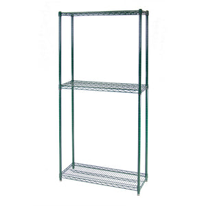 24"d 3-Tier Green Wire Shelving