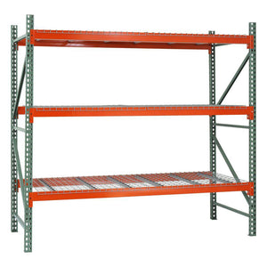 3-Tier Teardrop Pallet Rack Starter Units w/ Wire Decking - 42"d x 192"h