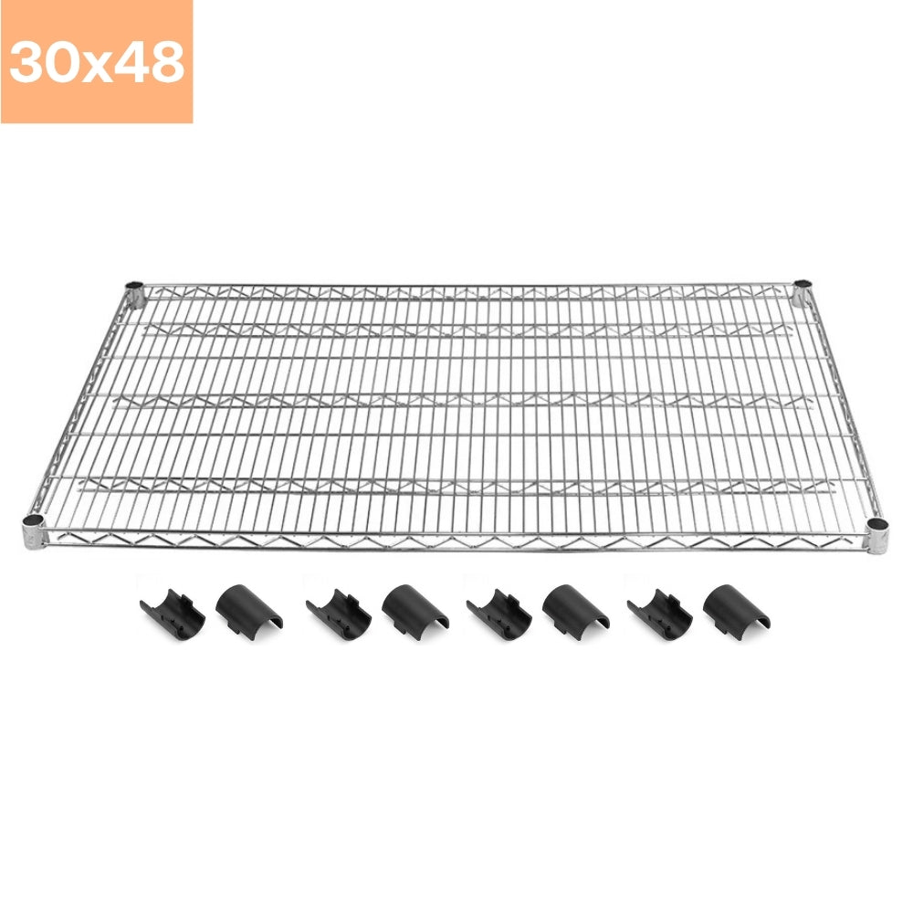 30"d Chrome Wire Shelves with Shelf Clips