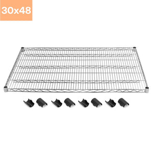 30"d Chrome Wire Shelves with Shelf Clips