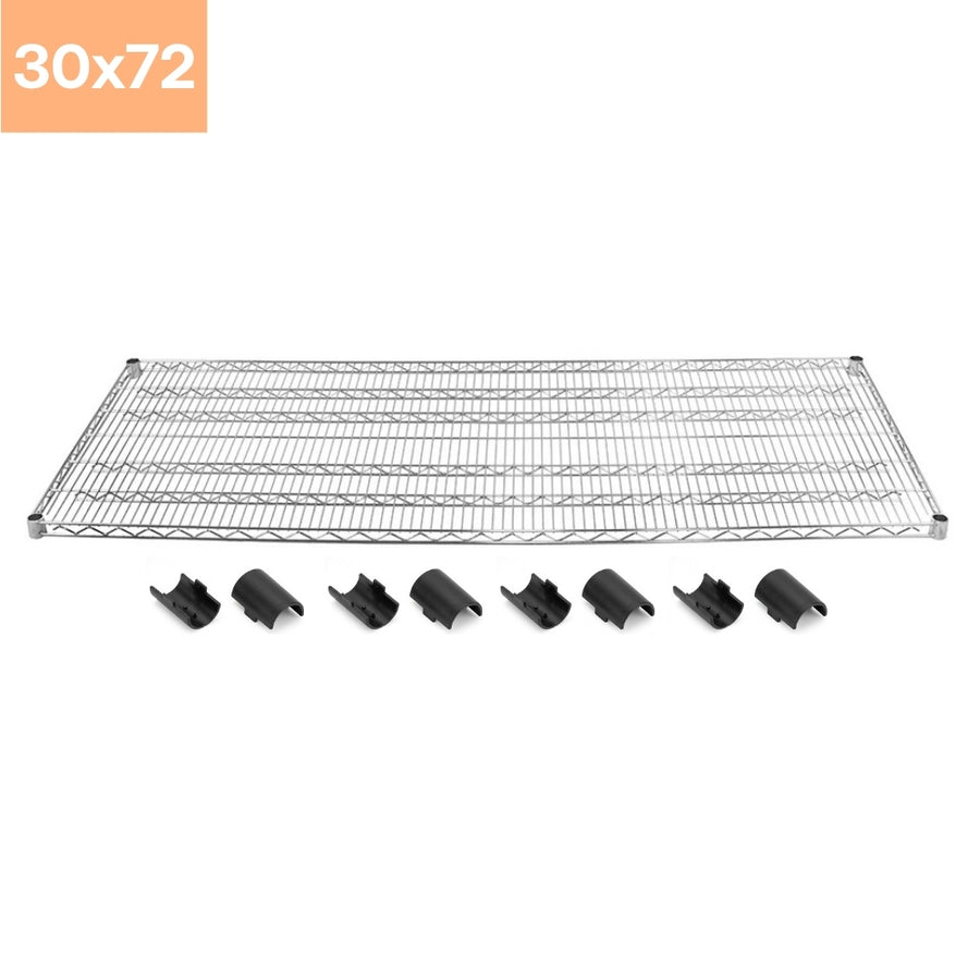 30"d Chrome Wire Shelves with Shelf Clips