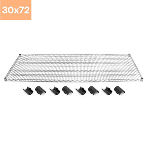 30"d x 72"w Chrome Wire Shelving w/ 4 Shelves