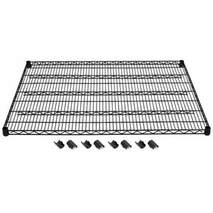 36"d Black Wire Shelves with Shelf Clips