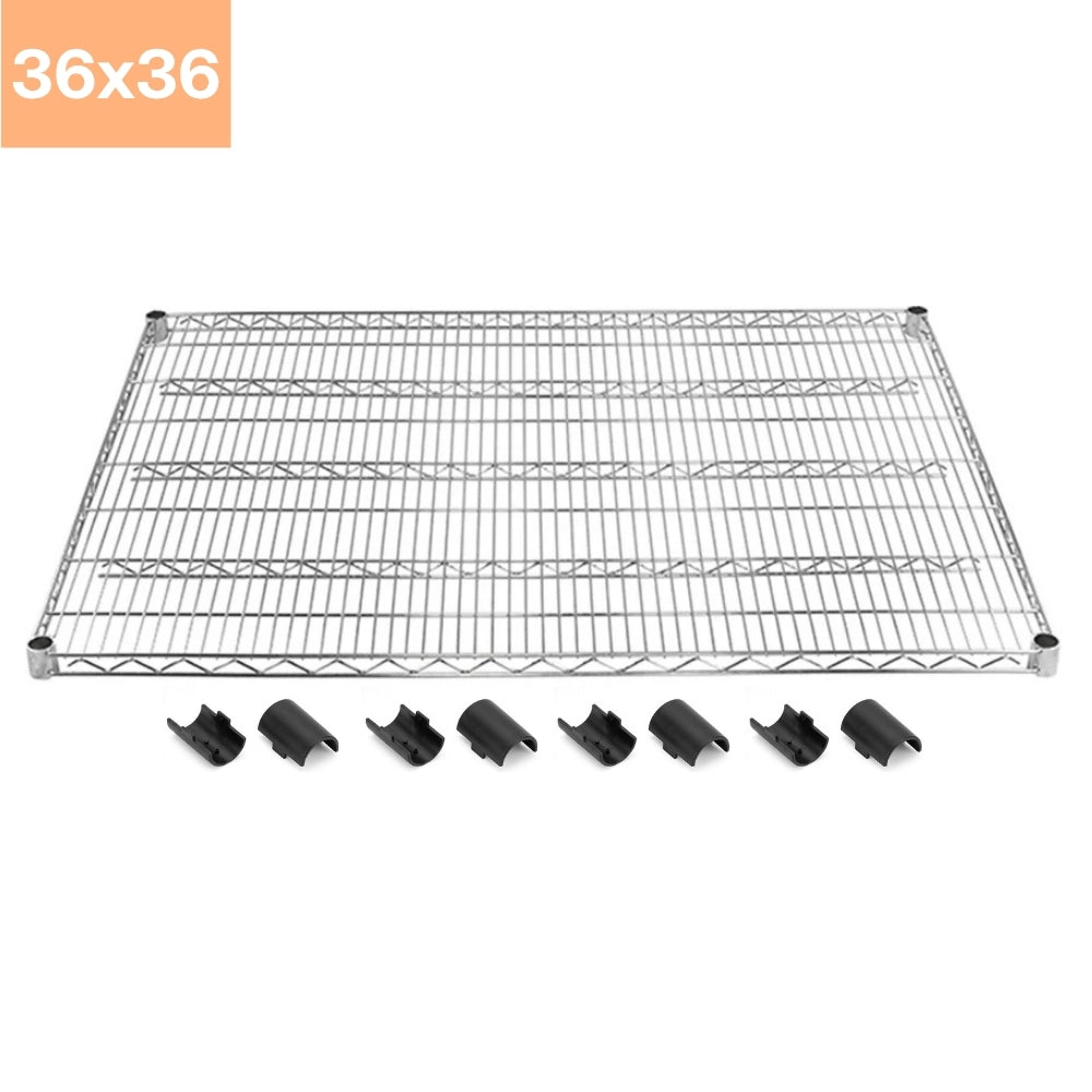 36"d x 36"w Chrome Wire Shelving w/ 4 Shelves