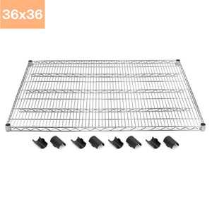 36"d x 36"w Chrome Wire Shelving w/ 4 Shelves