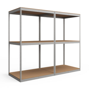 Lyon 36"d 3-Shelf Heavy-Duty Boltless Shelving Add-On Units - Gray