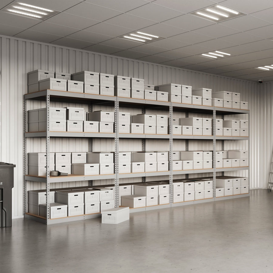 Lyon 36"d 4-Shelf Heavy-Duty Boltless Shelving Add-On Units - Gray