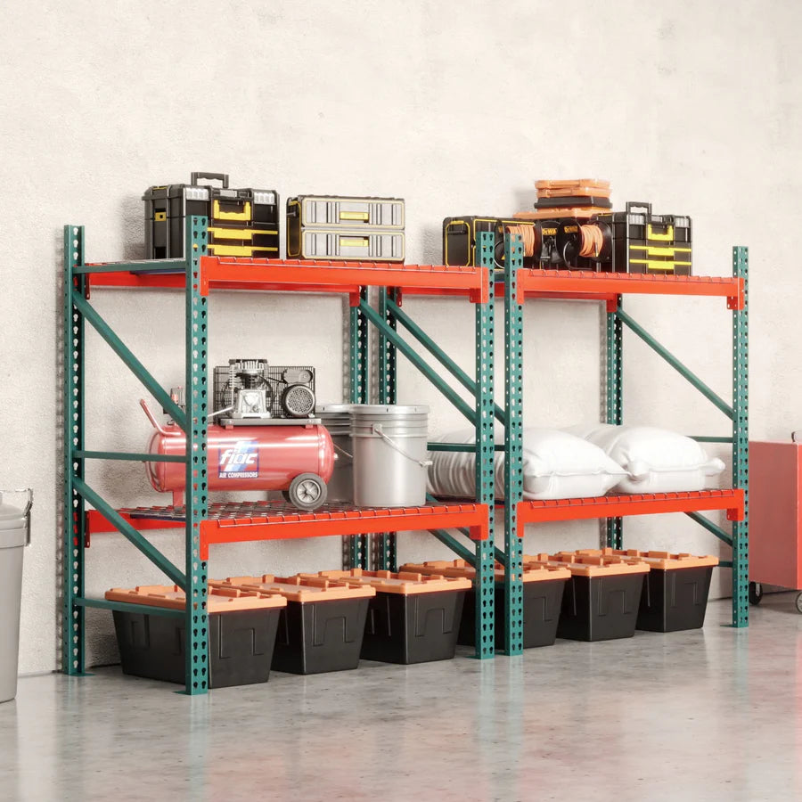 2-Tier Teardrop Pallet Rack Starter Units - 24"d x 72"h