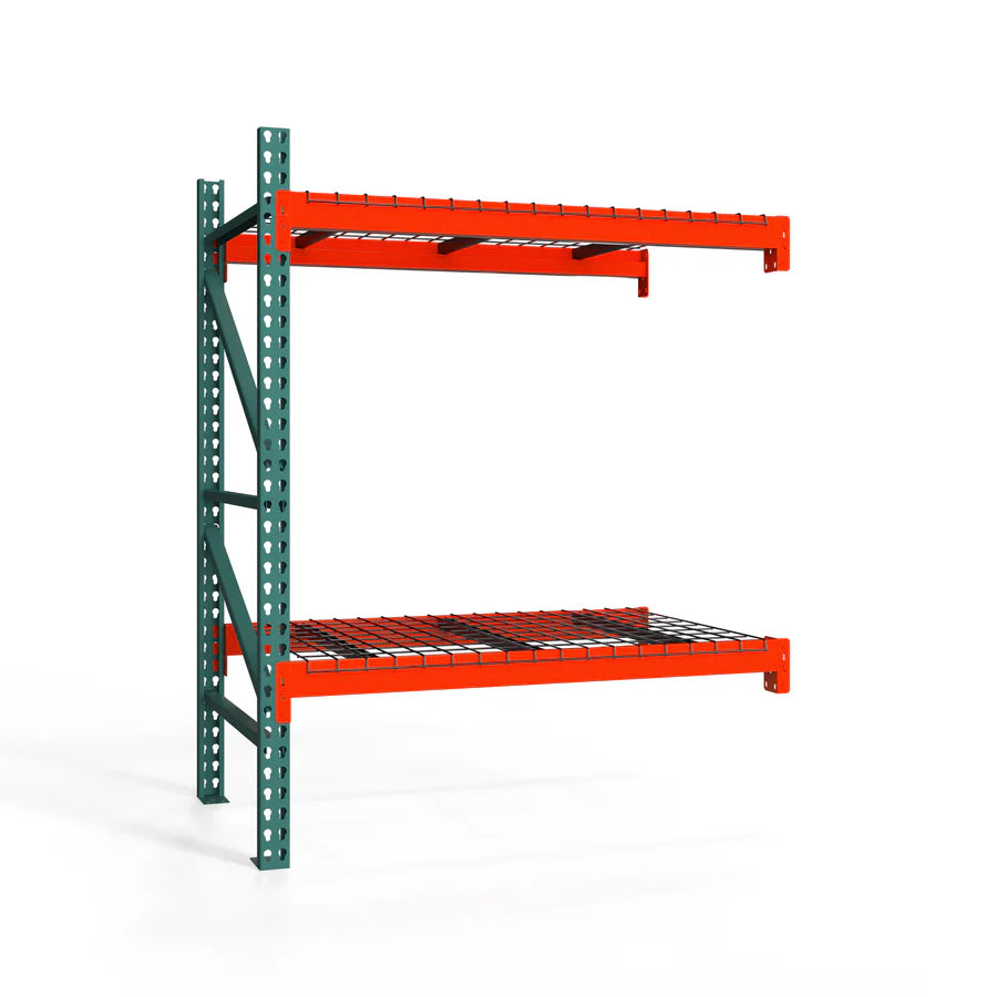 2-Tier Teardrop Pallet Rack Add-On Units w/ Wire Decking - 36"d x 72"h