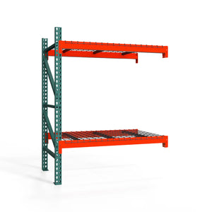 2-Tier Teardrop Pallet Rack Add-On Units w/ Wire Decking - 36"d x 72"h